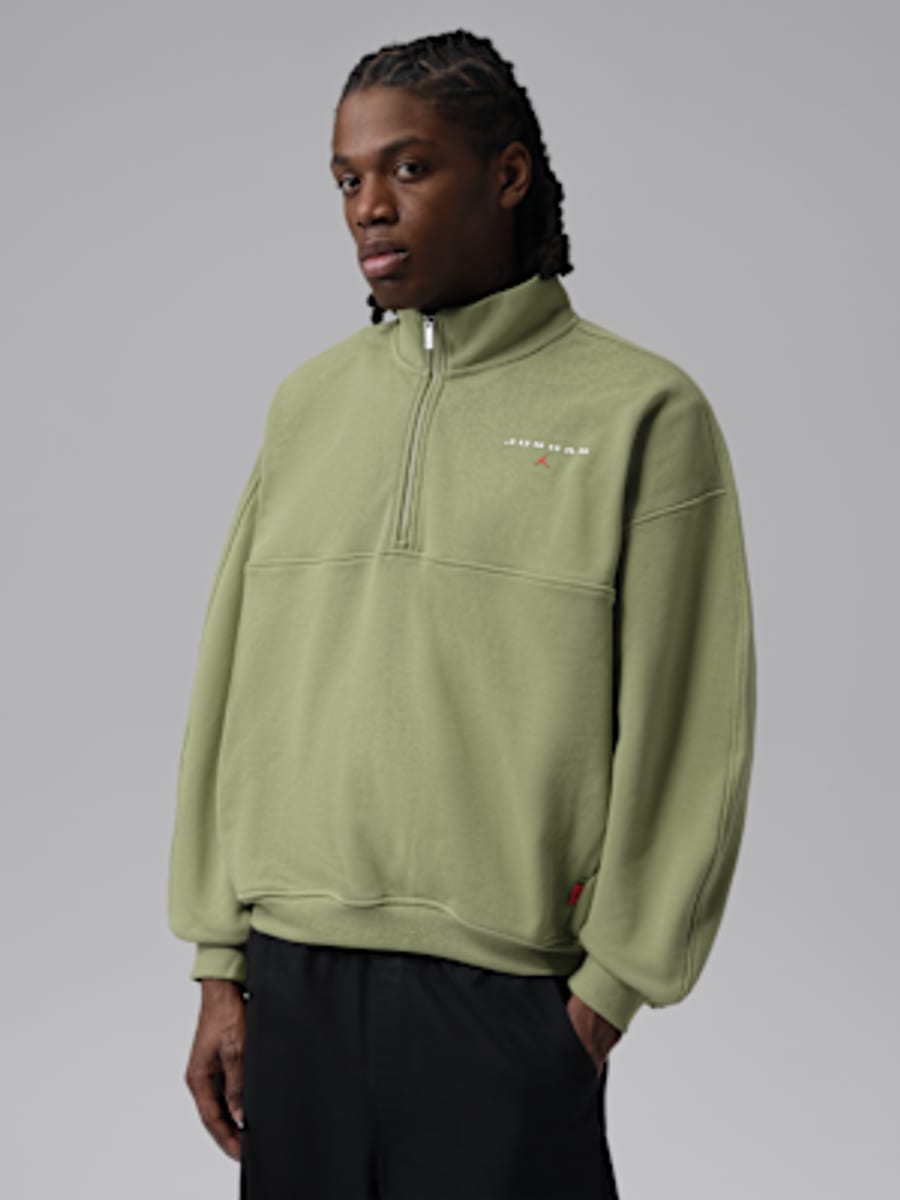 Jordan Flight Fleece Çeyrek Fermuarlı Erkek Üstü — تصویر 1